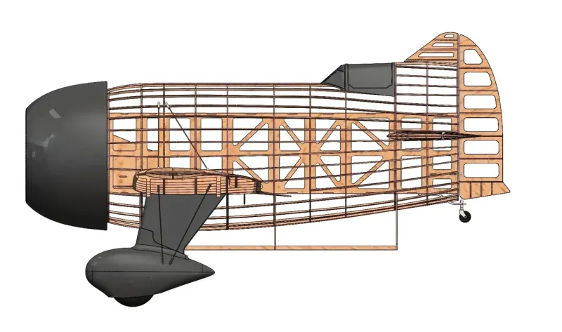 Preview: GEE-BEE R Lasercut Baukasten 2174 mm